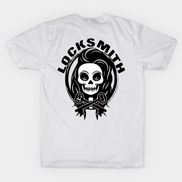 Locksmith Skull and Keys Black Logo by Nuletto